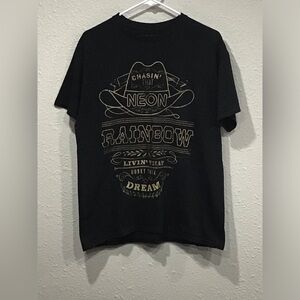 Alan Jackson Chasin' That Neon Rainbow Country Graphic Black T-Shirt Men’s Sz L